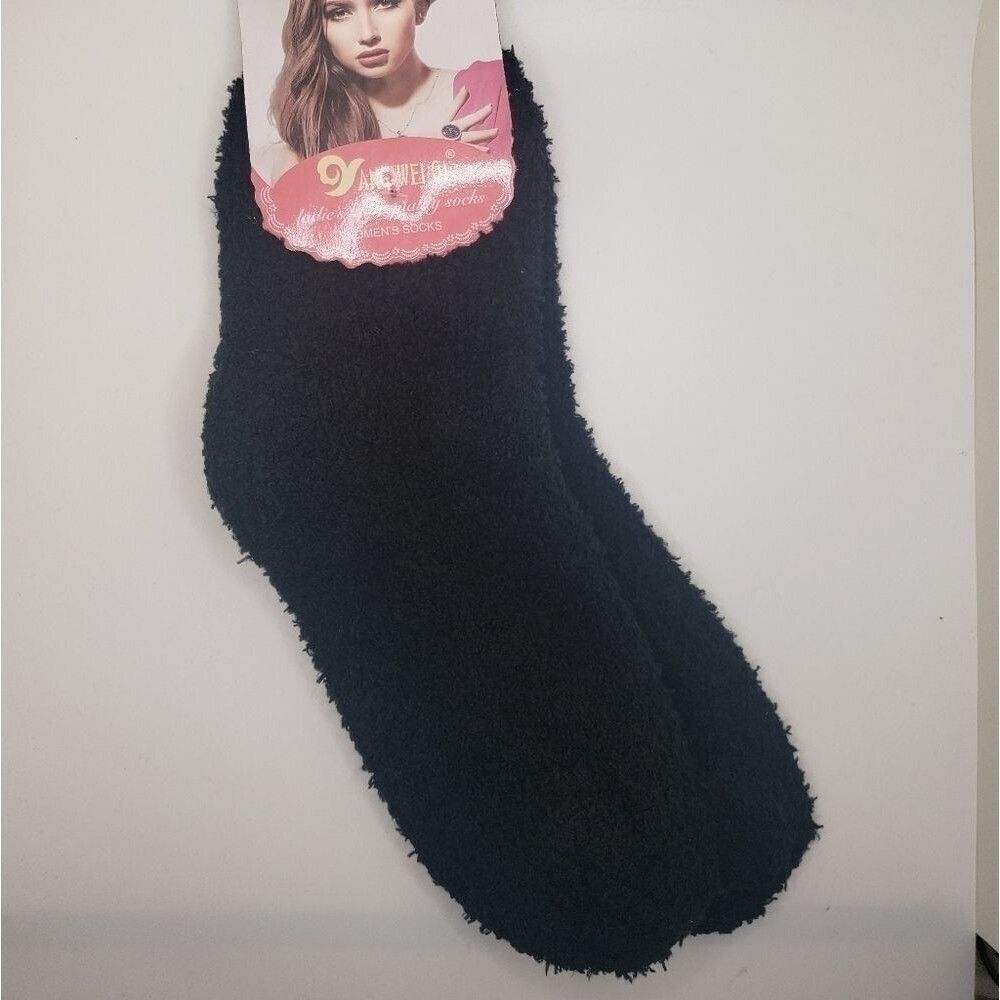 soft snuggly cozy black socks